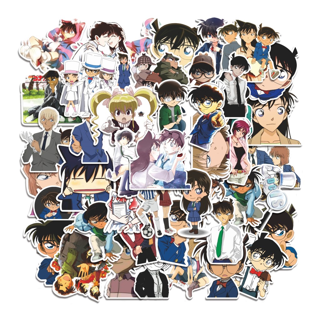 

COD 50 Pcs Stiker Detective Conan Case closed Lucu Anti Air Untuk Dekorasi Notebook Sepeda Skateboard Handphone