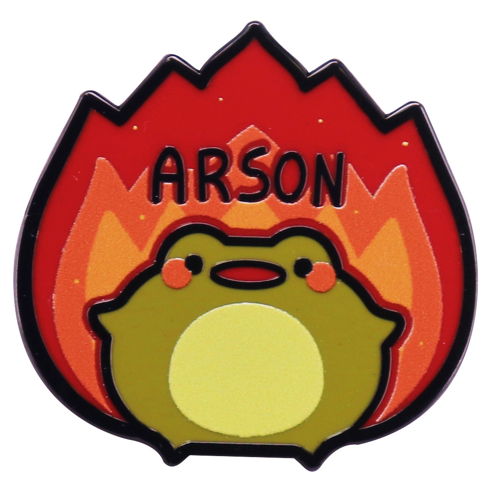 

Kawaii Arson Frog Enamel Pin Cute Angry Animal Badge Halloween Gift Accessories