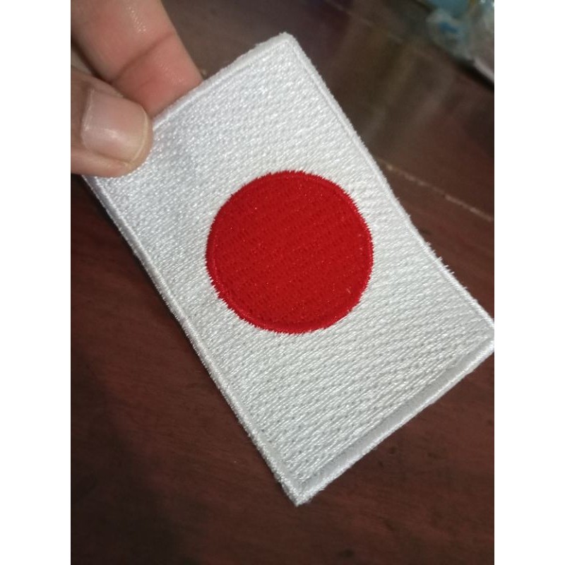 Bordir patch bordir bendera nippon anime jepang aksesoris tempelan baju