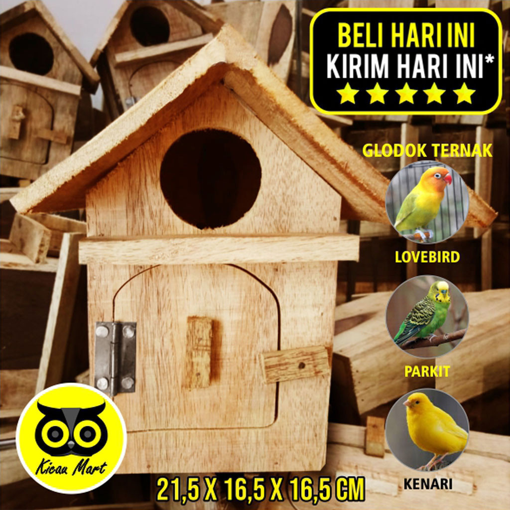 KICAU MART Glodok Lovebird Rumah Glodok Parkit Gelodok Glodog Parkit Kayu Sarang Ternak Bertelur Bur