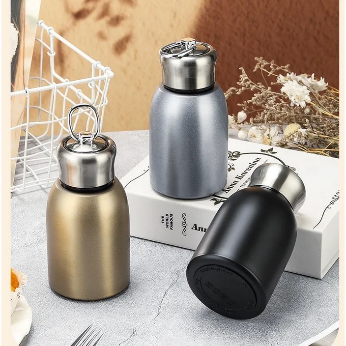 PM77-Botol Minum Stainless Steel Thermos mini lucu 280ml Tahan terhadap Panas dan Dingin Insulation 