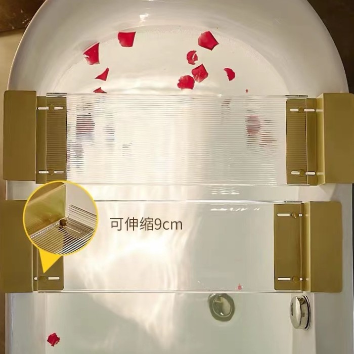 Tatakan bathtub tray nampan kamar mandi gold marble stainless - Acrylic bathtub worikateid