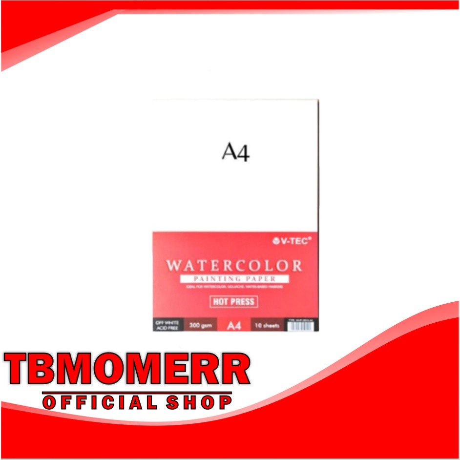 

TBMO WATER COLOUR PAINTING PAPER WHP 30010 10SHEETS/300GR UK.A4 HOT