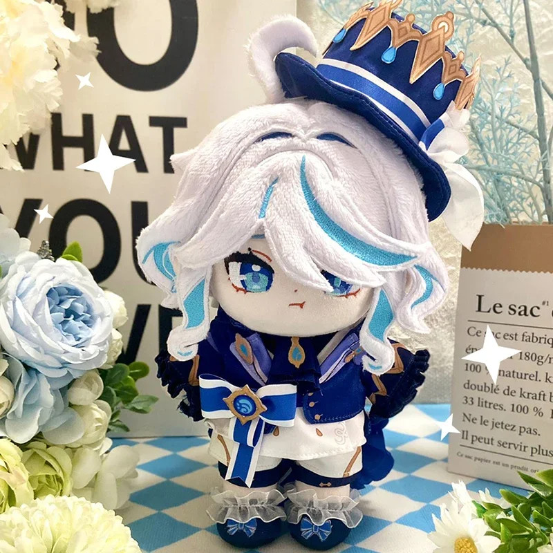Game Genshin Impact Furina Focalors Plush Doll Stuffed Toy Plushies Dress Up Clothing Cartoon Figure