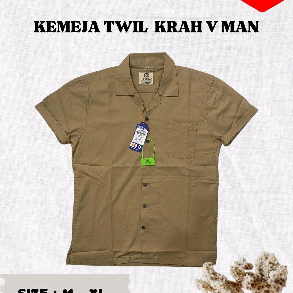 [OXYONE] Baju Kameja Pendek Pria Oxyone Original Bahan Twill Premium