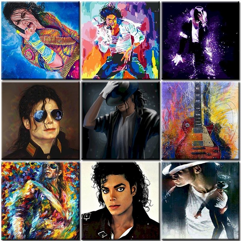 

Paint By Numbers Coloring Michael Jackson HandPainted Kits Drawing Figure Diy Acrylic Paint Canvas Home Decor For Adult Art Gift