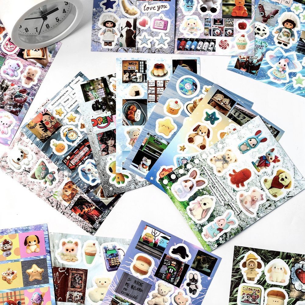 

MINKYS 20 sheets/Piece Cute Journal Decorative Stickers Vintage Photocard Sticker Book Kids Gift School Stationery