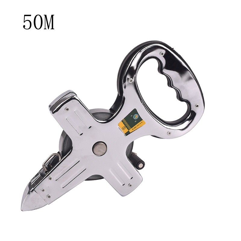 Stainless Steel Meteran Tancap Tanah Panjang 100 meter / 50 meter Meteran Roll Plat Original High