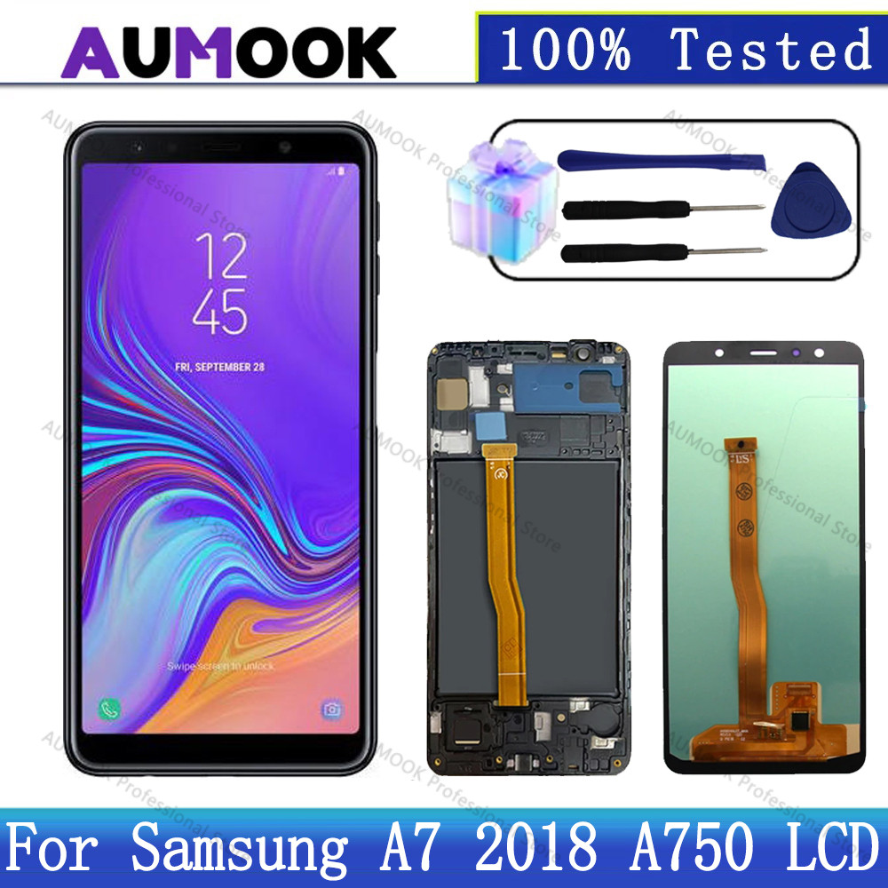 New Tested LCD For Samsung A7 2018 Display SM-A750F LCD A750G Display Touch Screen Digitizer For Sam