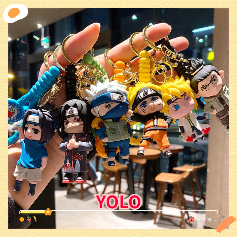 Gantungan Kunci Anime Naruto Sasuke Kakashi - Aksesoris Motor/Mobil/Tas, Koleksi Hadiah Shippuden 3D