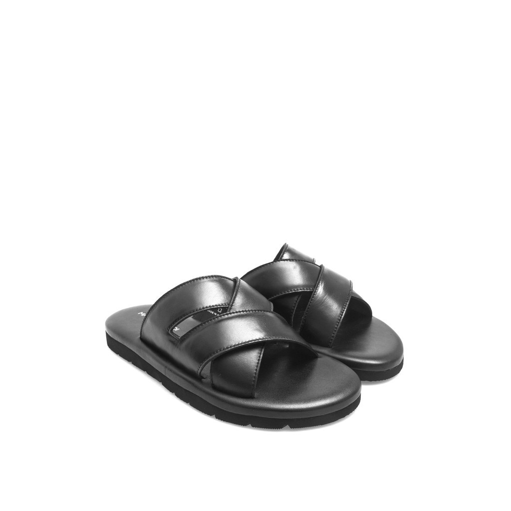 FIDELIO BLACK Sandal Kulit Pria By Mario Minardi