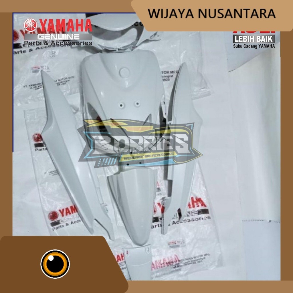 COVER BODY PAKET FULL SET BODY HALUS MIO SMILE PUTIH ORIGINAL YAMAHA