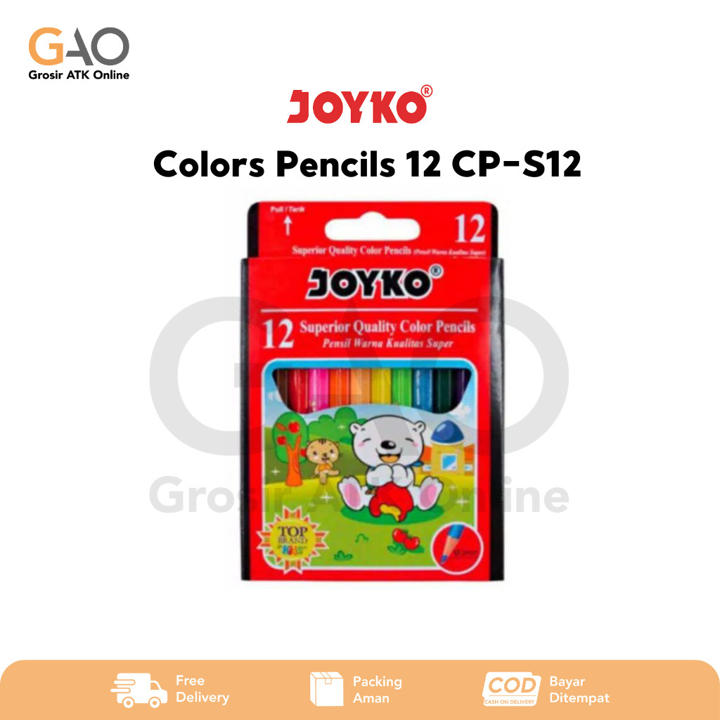 

Pensil Warna Pendek Kualitas Super 12 Warna Joyko CP-S12