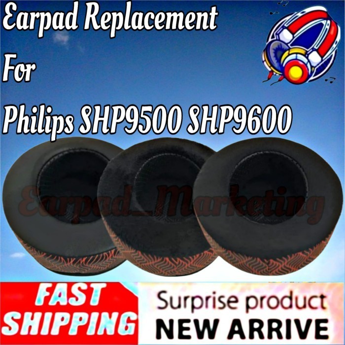 Sepasang Earcup Earpad Busa Headphones Philips SHP9500 SHP9600 SHP 9500 9600