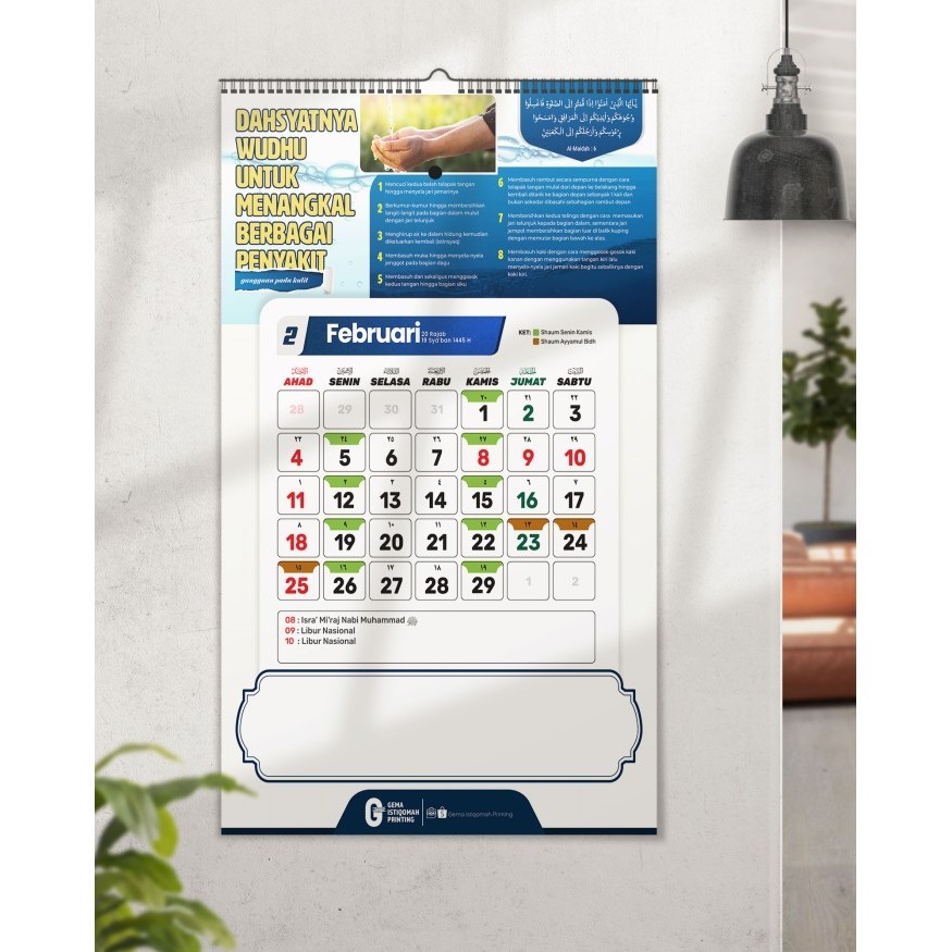 

PROMO!! -Kalender Dinding Masehi & Hijriyyah Ukuran A3 Spiral Gantung