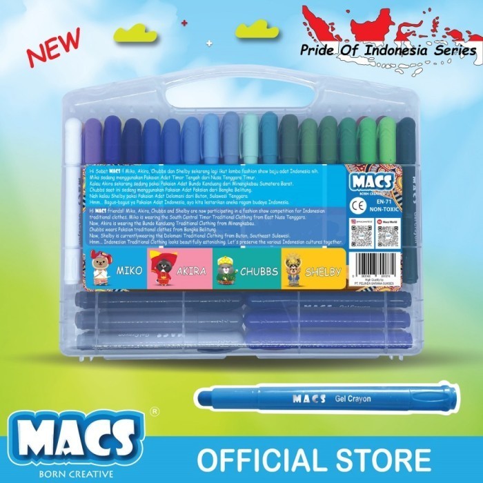 

PROMO!! -MACS Gel Crayon 48 Color/Warna FACE PAINTING Aman Mudah dibersihkan