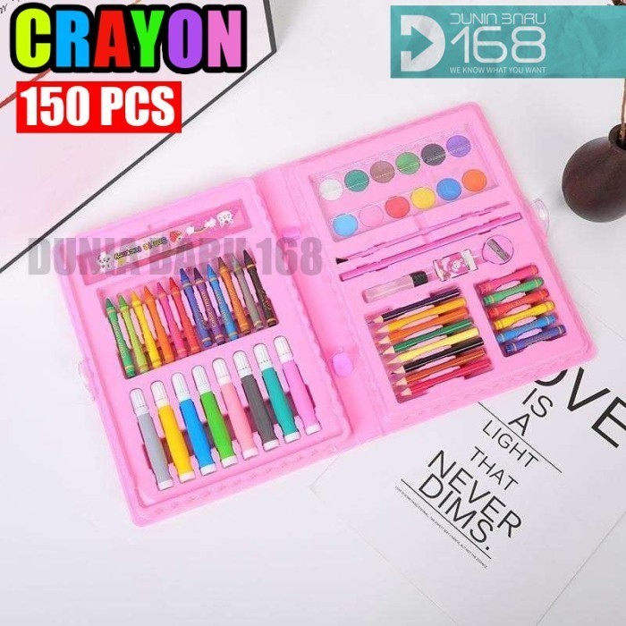 

PROMO!! -Crayon Set Anak Sekolah 208PCS/ Perlengkapan Mewarnai Lengkap 208set - biru 150set