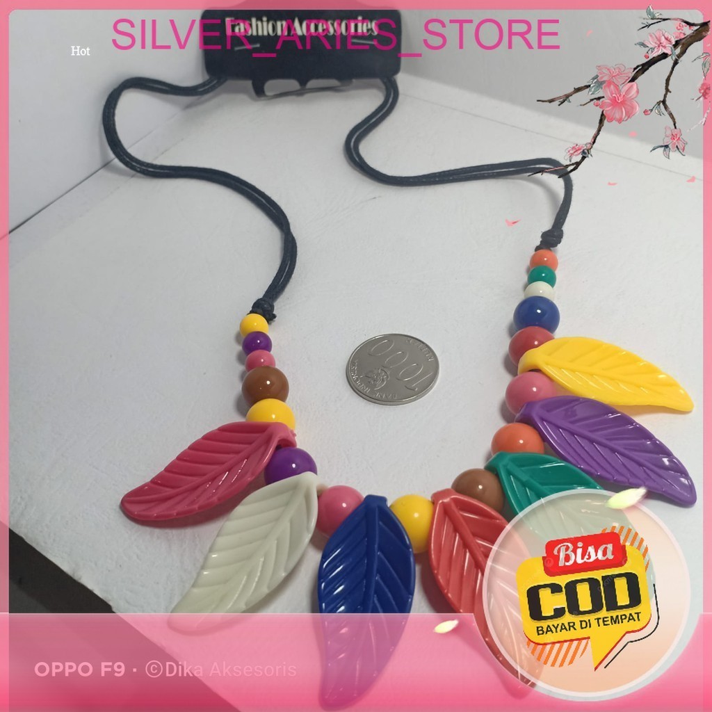 Silver Aries (COD) Kalung Wanita, Kalung Hijab Cantik, Kalung Gothic, ukuran besar.
