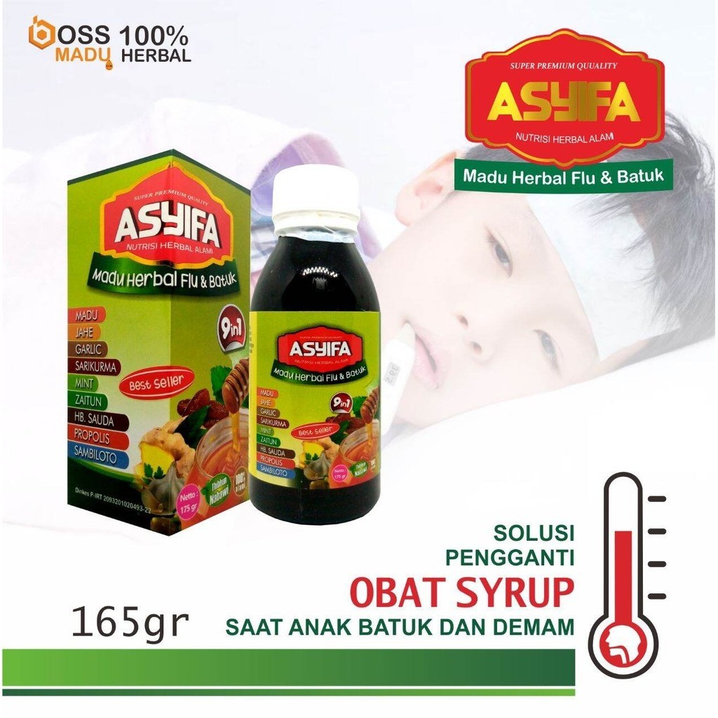 

Madu Herbal Flu Dan Batuk Asyifa 9 In 1 anak dan dewasa Mengatasi Gejala Demam Flu Batuk Pilek Masuk Angin Radang Tenggorokan Sariawan Perut Kembung Meningkatkan Stamina Tubuh