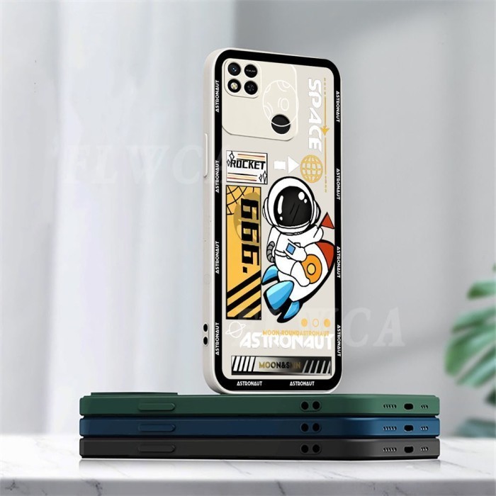 Soft Case REDMI 10C / POCO C40 Rocket Astronot Softcase Silicone FREE TALI
