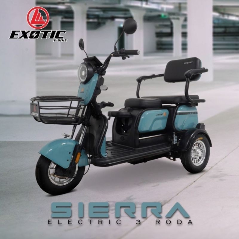 Sepeda Listrik Roda 3 Exotic Sierra 800 Watt Murah Berkualitas / Electric Bike Exotic Sierra Roda 3