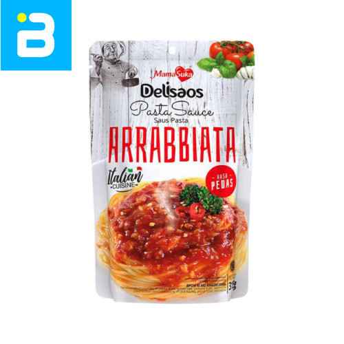 

Mamasuka Delisaos Saus pasta Spicy Arrabbiata 315G