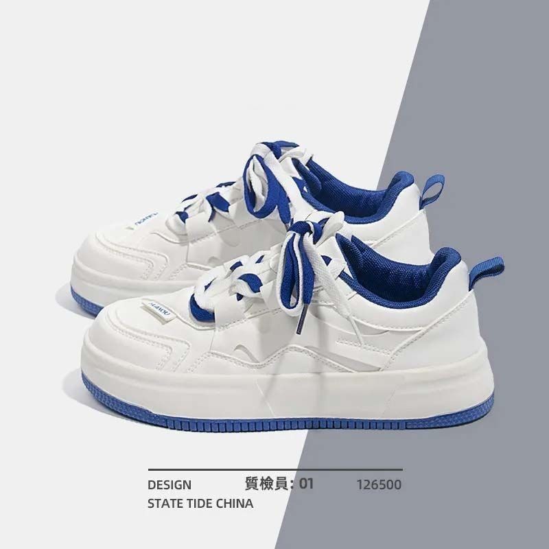 Board shoes for women's moral training, running and sports shoes, 2024 new small white shoes, thick 