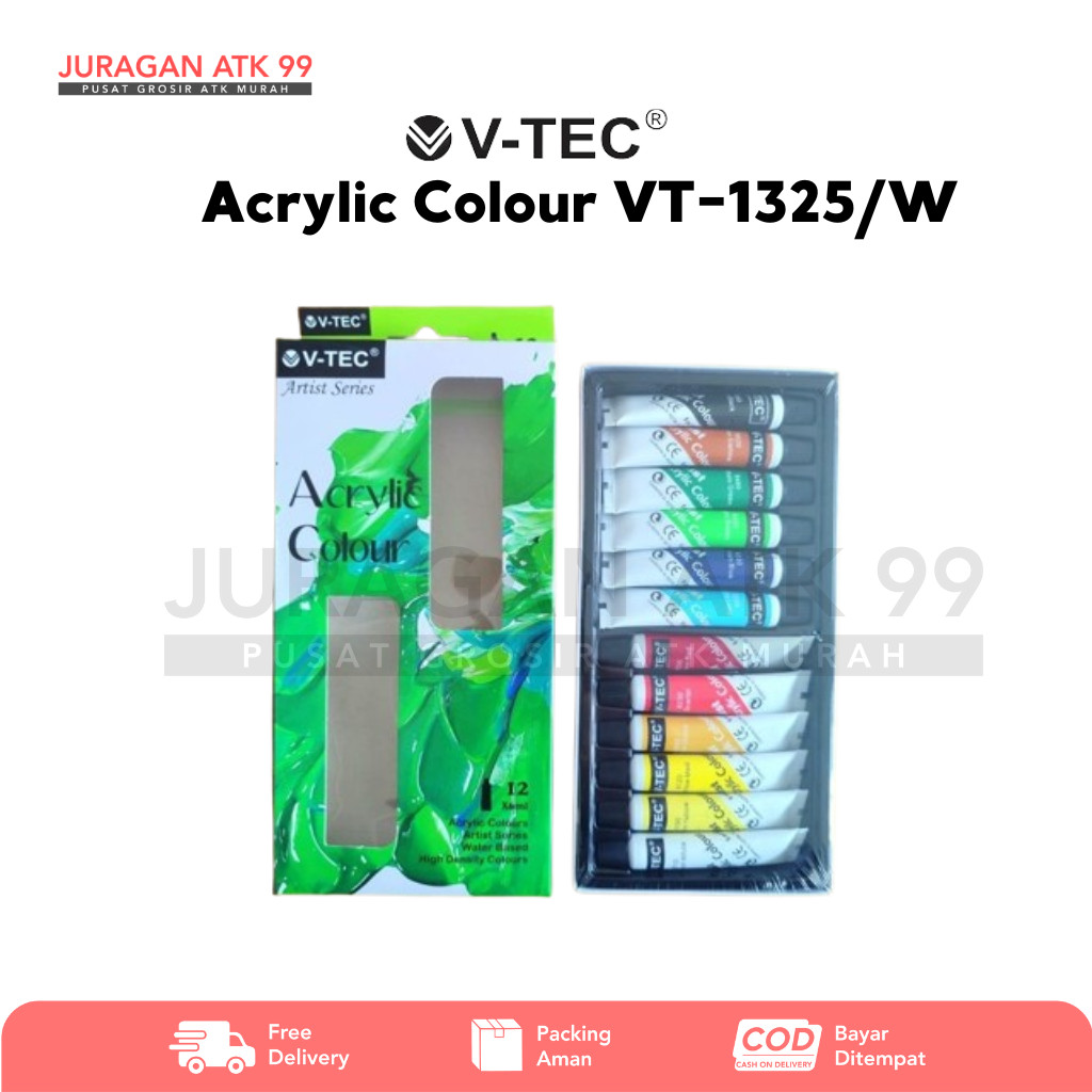 

Acrylic Colour Cat Akrilik 12 Warna 6ML V-Tec VT-612/A