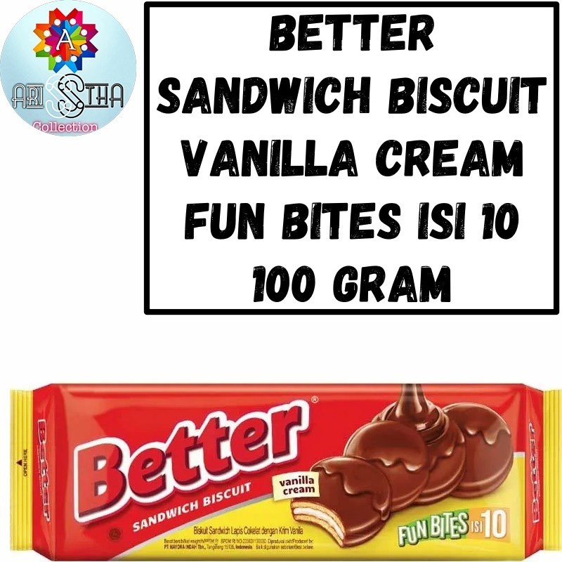 

Better Sandwich Biscuit isi 10 Fun Bites 100 Gram