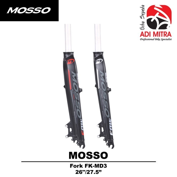 Mosso MD3 Fork Rigid Disc / V-Brake Fork Sepeda 26 / 27.5 Inch