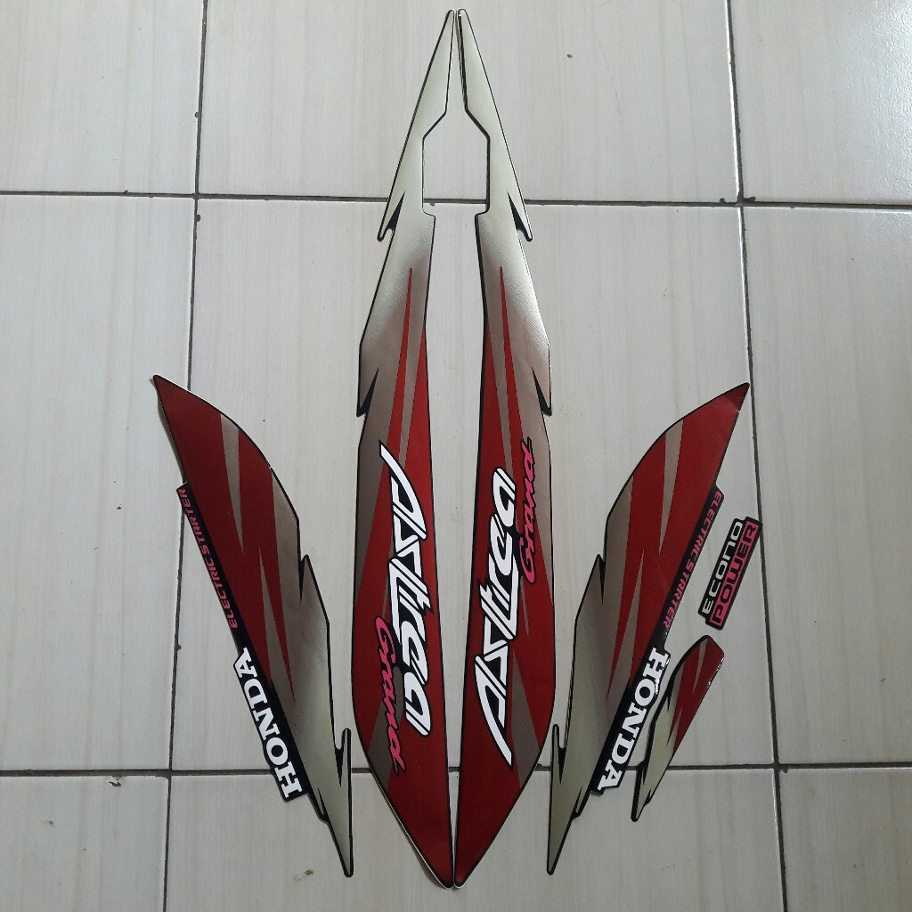 striping stiker motor honda astrea grand limited edition 97 merah