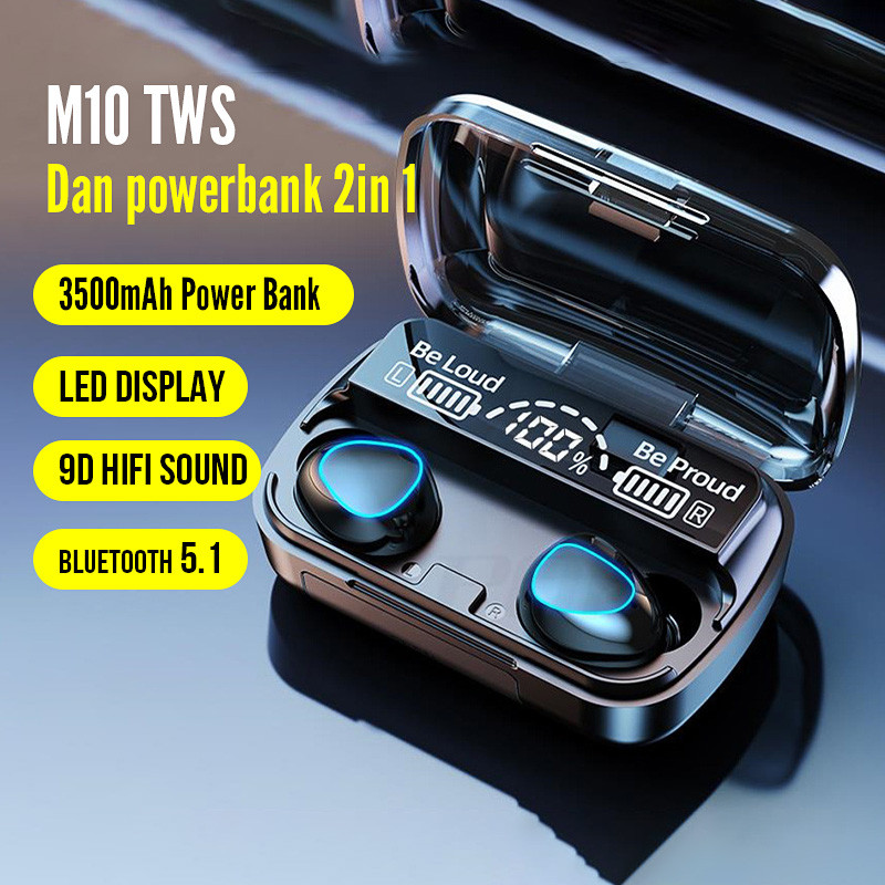 M10 Bluetooth Headset Smart Digital Display Bluetooth 5.3 Wireless Subwoofer Headphones TWS