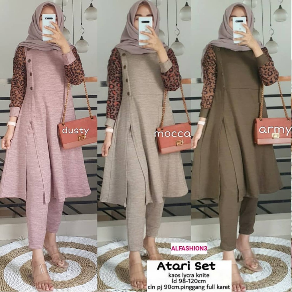 RATI - ATARI SET ATIFA SETELAN Wanita Muslimah Terbaru Modis Bisa Cod by Mumufashion Solo