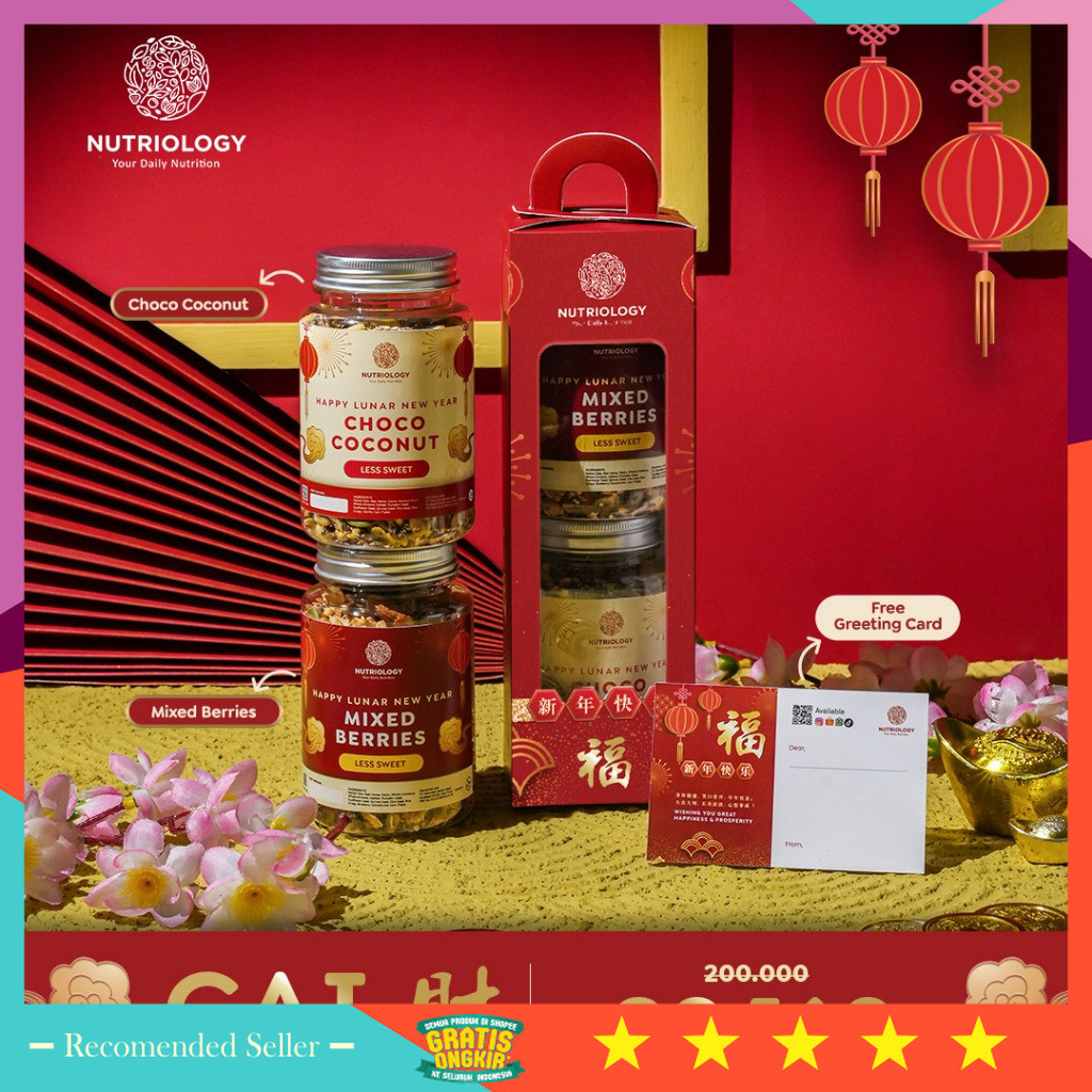 

Hampers Murah Premium / Hamper Imlek Granola Nutriology CAI Bingkisan Parsel Gift Parcel Hadiah Hampers premium Chinese New Year Tahun baru