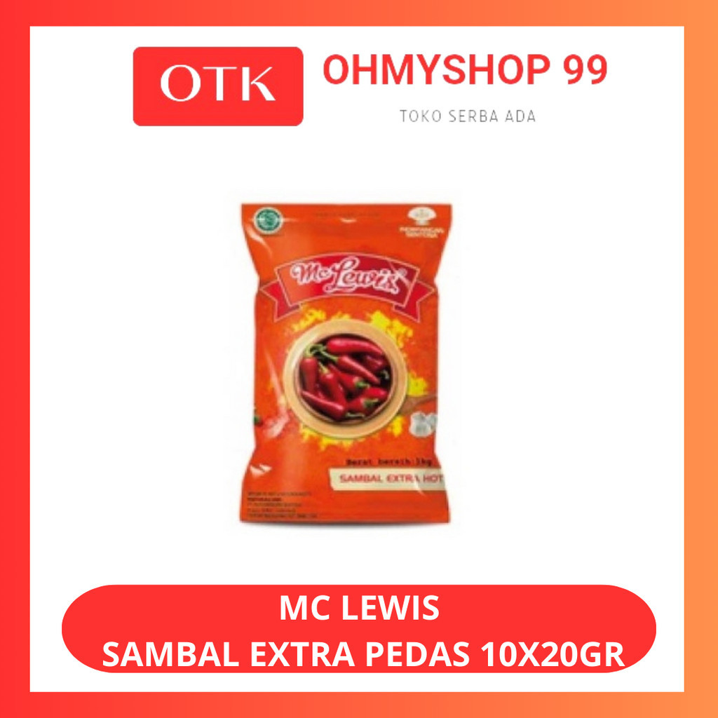 

MC LEWIS Sambal Extra Hot Saus Cabe Pedas 10x20gr