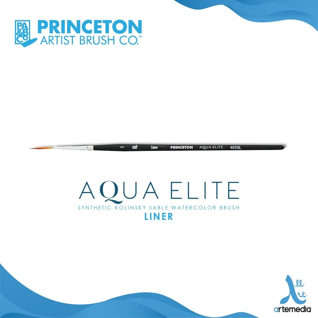 

Princeton Aqua Elite 4850L Liner Synthetic Watercolor Brush Short Handle Kuas Lukis