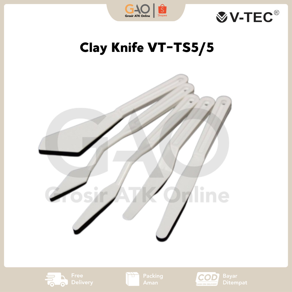 

Clay Knife Putih Pisau Ukir Plastik V-Tec VT-TS5/5
