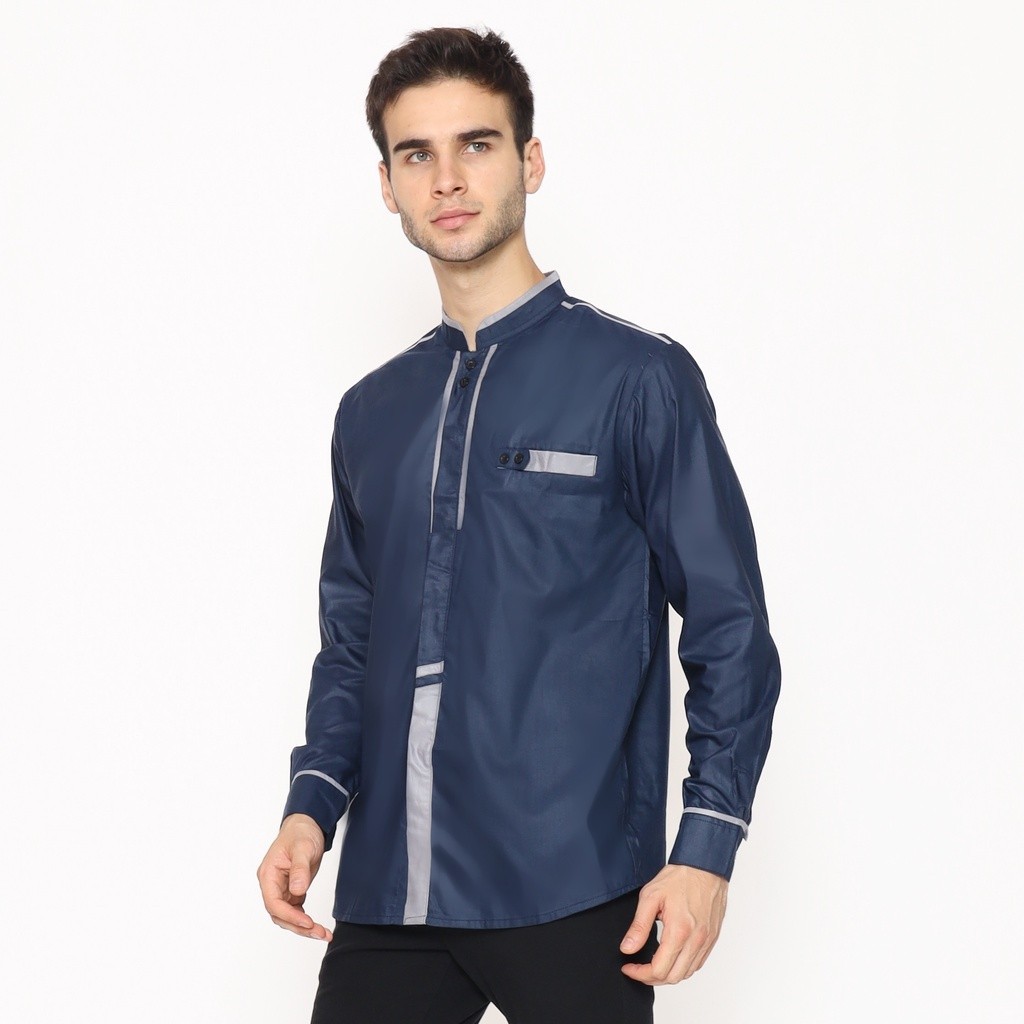 Rumah Koko - Baju Koko Khatulistiwa Pria Lengan Panjang Motif Khatulistiwa | Baju Muslim Pria Dewasa