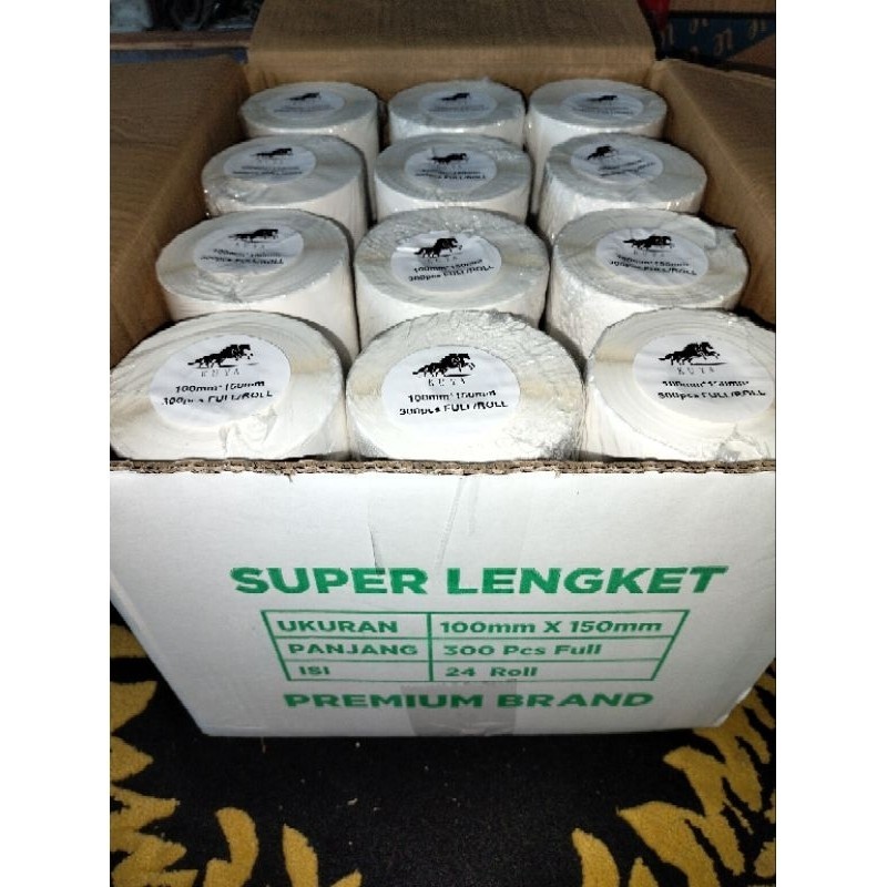 

1DUS (24ROLL) STIKER THERMAL 100X150 ISI 300PCS/ROLL STIKER THERMAL A6/ GROSIR STIKER THERMAL TERMURAH