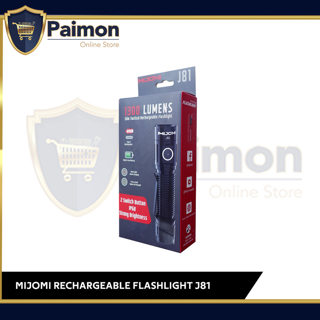 Mijomi Senter LED J81 Rechargeable 1300 Lumens