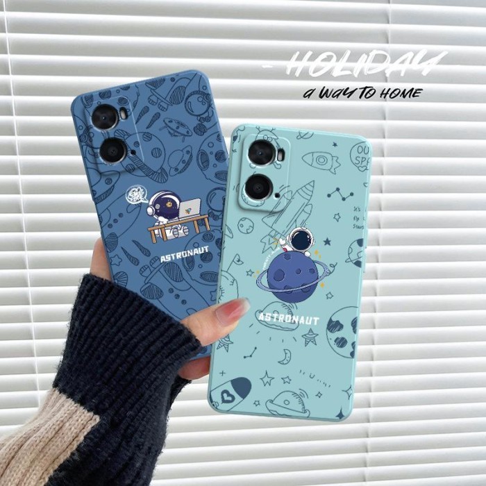 SoftCase Oppo A76/  A96 Lovely ASTRONAUT Silicone Square FREE TALI
