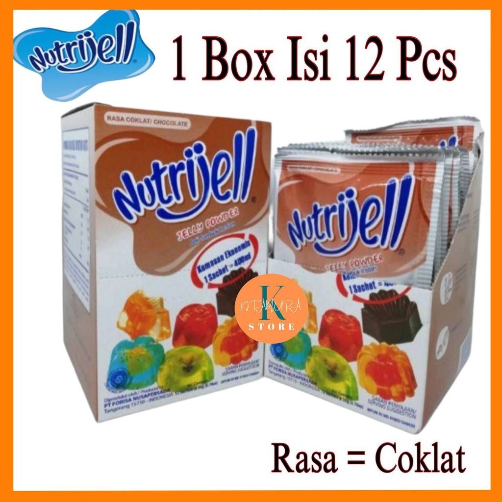 

NUTRIJELL COKLAT KEMASAN DUS 12X10g JELLY POWDER INSTANT AGAR AGAR