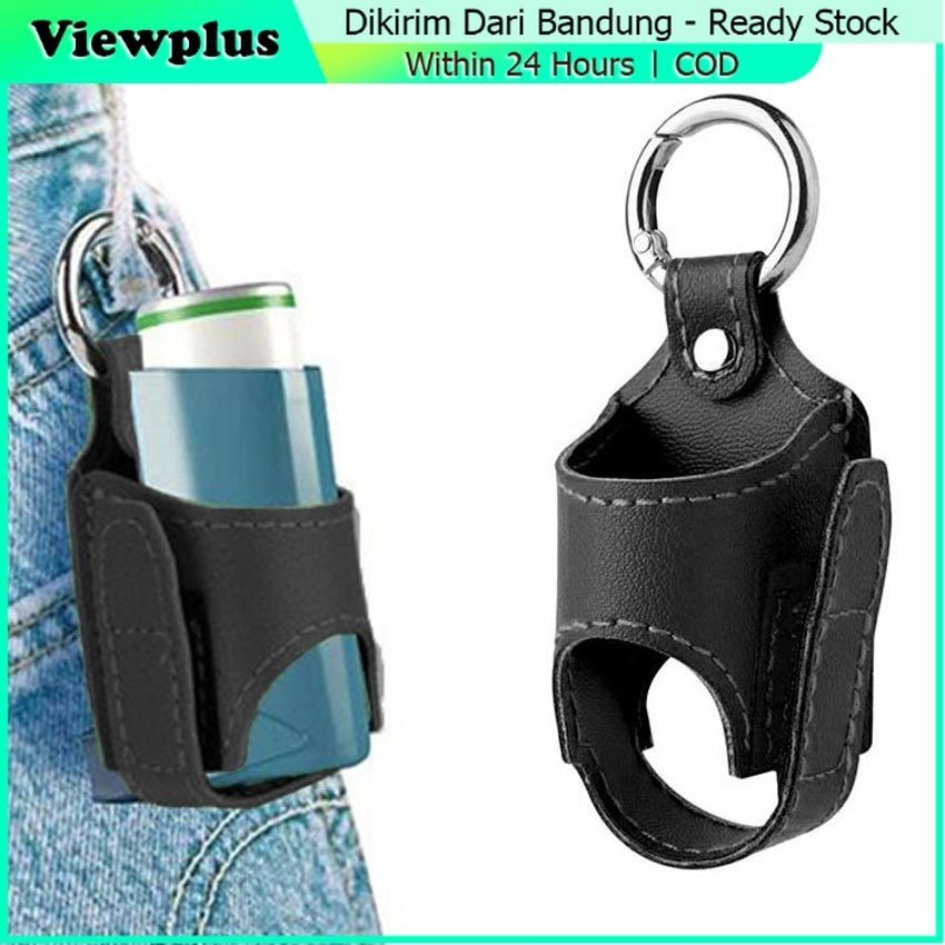 Case/Sarung/Keychain For Inhaler 100 Mcg 200 Dosis Portabel Travel Bahan Leather Case Inhaler Asma S