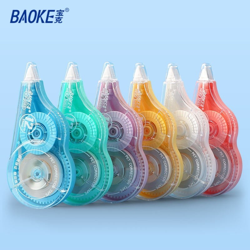 

BAOKE Correction Tape / Tip Ex Kertas / Pita Koreksi 72 Meter Praktis 6 Warna Lucu KF3053
