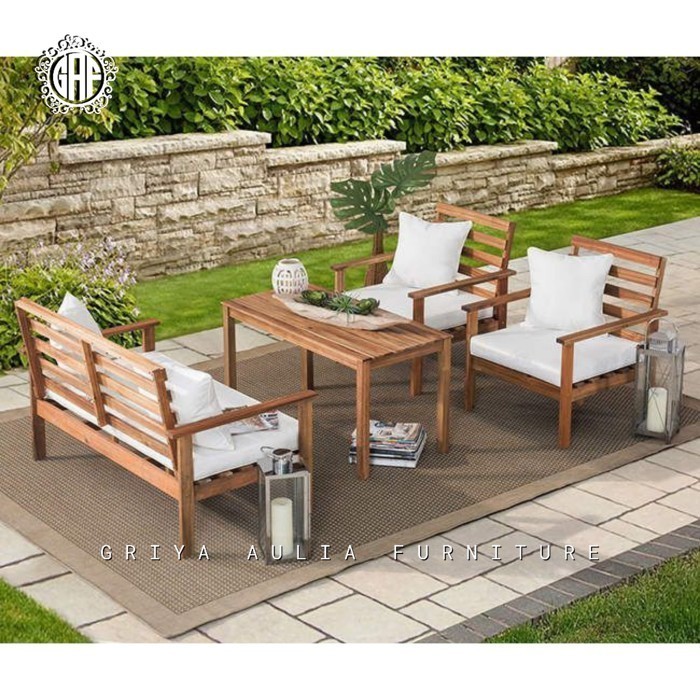Kursi santai outdoor kursi terbaru kayu jati dudukan busa