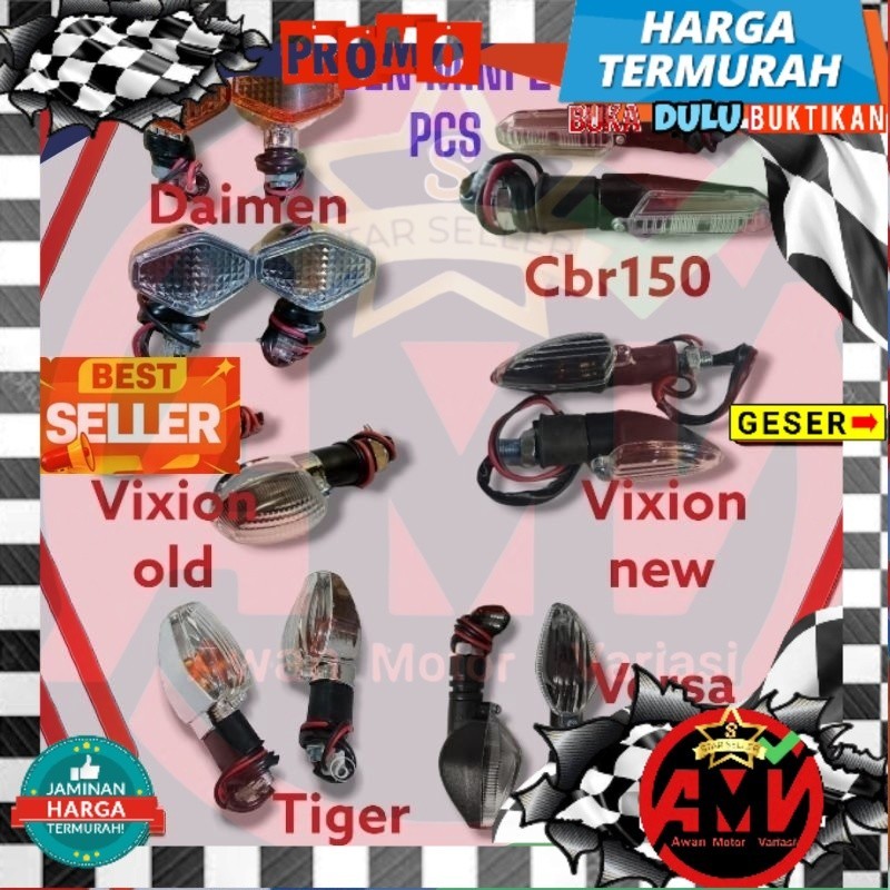 Lampu sein motor / Lampu sein mini MEGA PRO 2PCS/VIXION/TIGER/MEGAPRO/VERZA/CBR/CB150R/CB/NINJA/RX/V