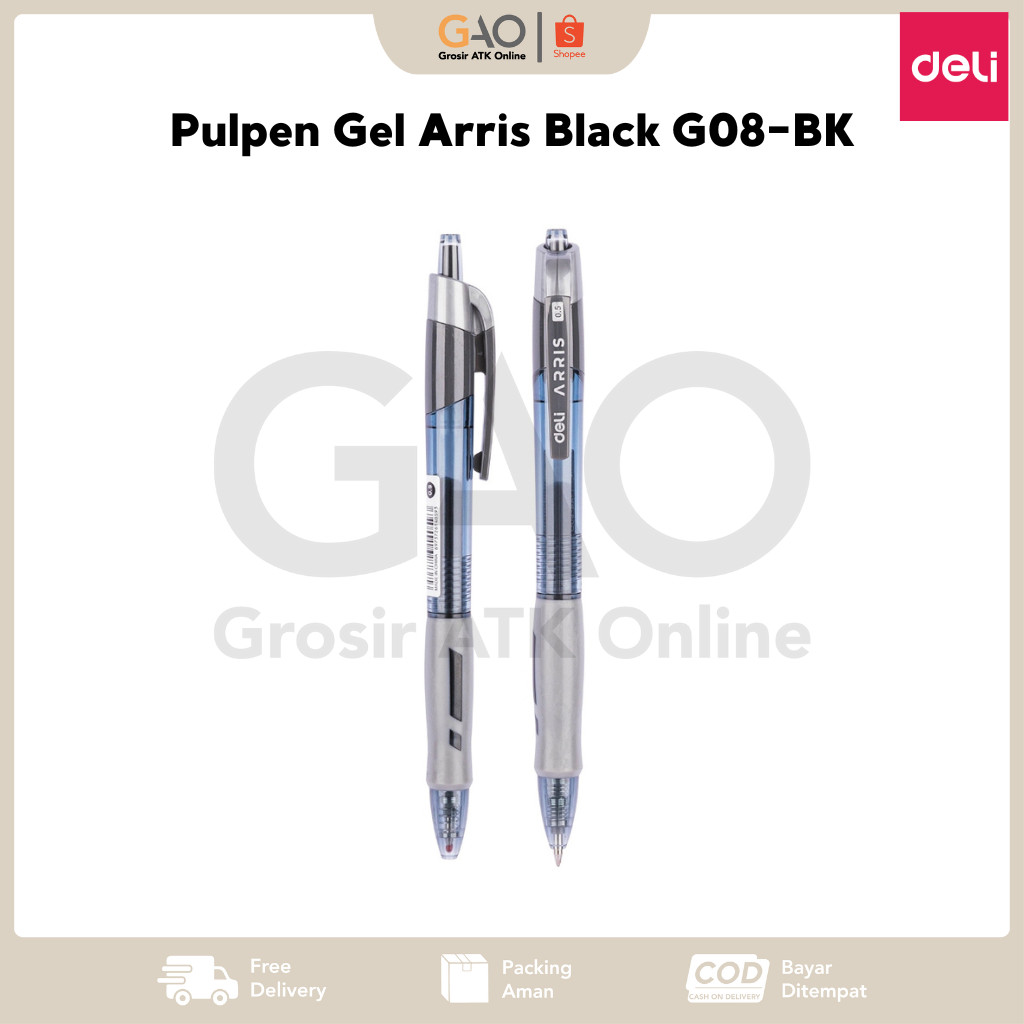 

Pulpen Gel Arris Black 0.5mm Deli Tinta Black G08-BK (1PCS)