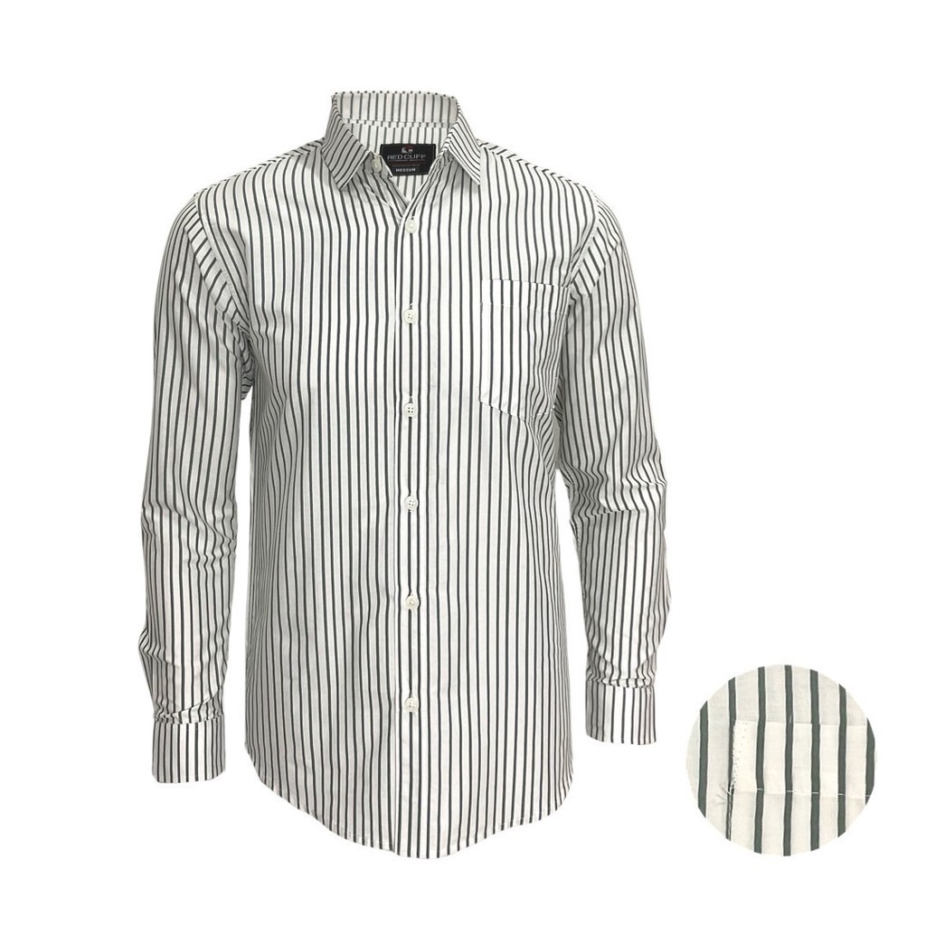 Redcliff Kemeja Pria Salur Panjang Putih 6BK3687K