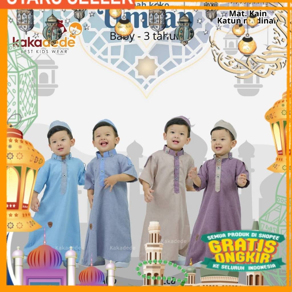 Jubah koko baby umran kakadede/ Pink Dusty Fanta Merah muda