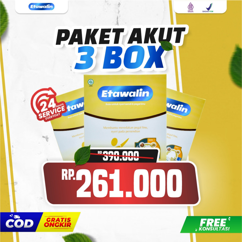 

Paket 3 Box Etawalin - Susu Kambing Etawa Original Atasi Asam Urat Rematik Reumatik Nyeri Sendi Menjaga Kepadatan Tulang dan Sendi